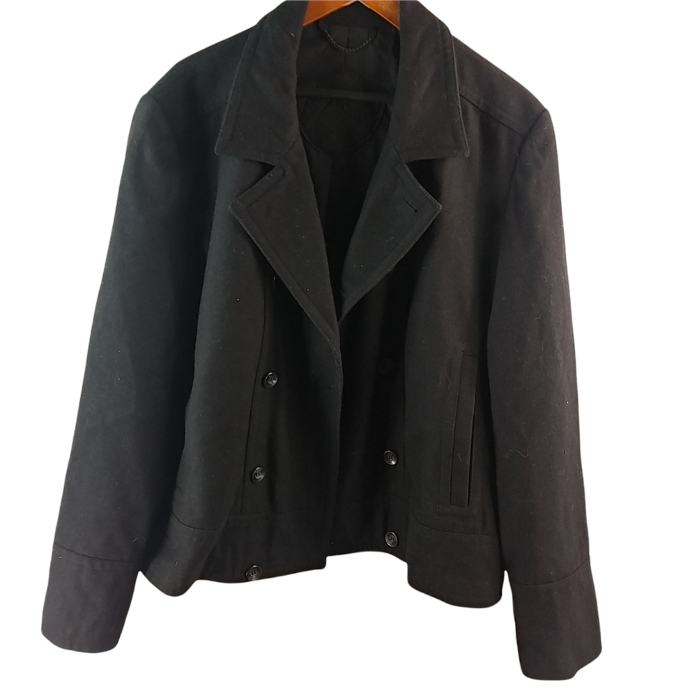 Black Rivet XL Black Wool Winter Waist Coat
